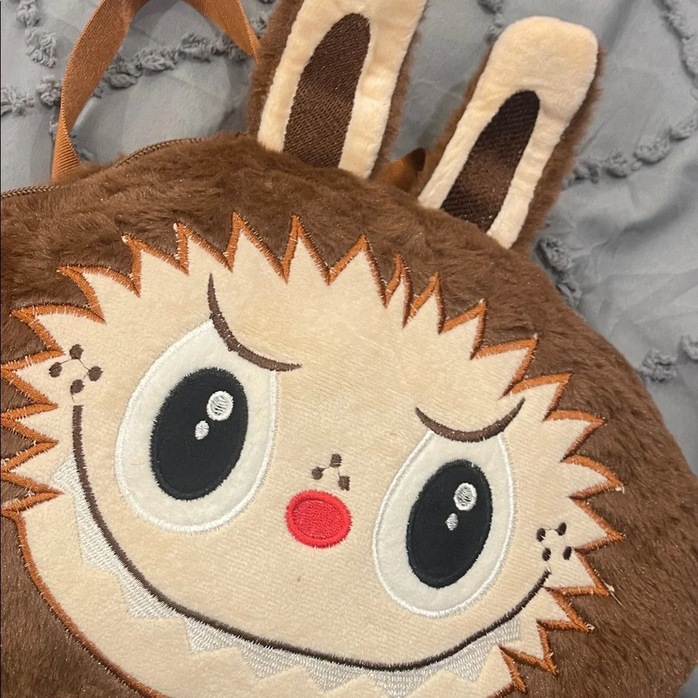 Labubu Brown Plush monsters cartoon Backpack purse nwt
